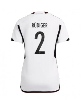 Deutschland Antonio Rudiger #2 Heimtrikot für Frauen WM 2022 Kurzarm